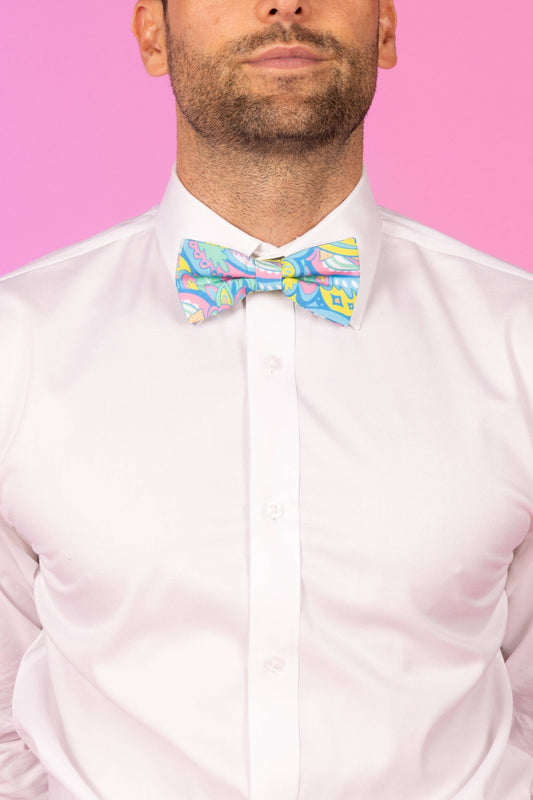 April Showers Abstract Paisley Bow Tie