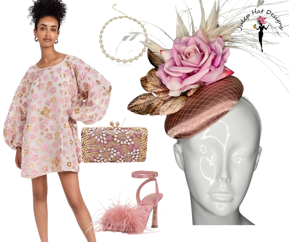Rosé Blush Elegance Feather Fascinator