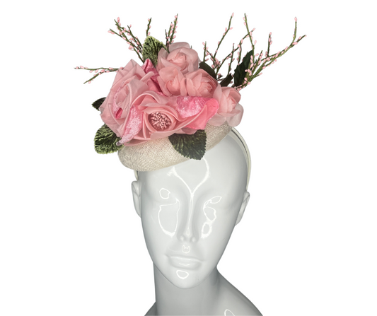 Blush Pink Floral Fascinator