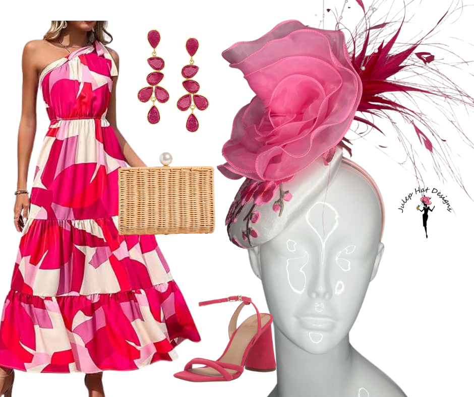 Rose Radiance: Handcrafted Pink Floral Fascinator
