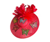 Elegant Red Butterfly Fascinator Hat Statement Wide Brim with Feathers and Embellished Detail