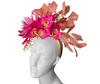 Tropical Elegance Fascinator Pastel Floral & Gold Accent Headpiece