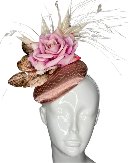 Rosé Blush Elegance Feather Fascinator