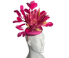 Fuchsia Bloom Fascinator Bold Statement Headpiece with Feathered Floral Design