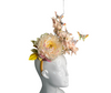 Flutter Blossom Floral with Butterfly and Feather Fascinator