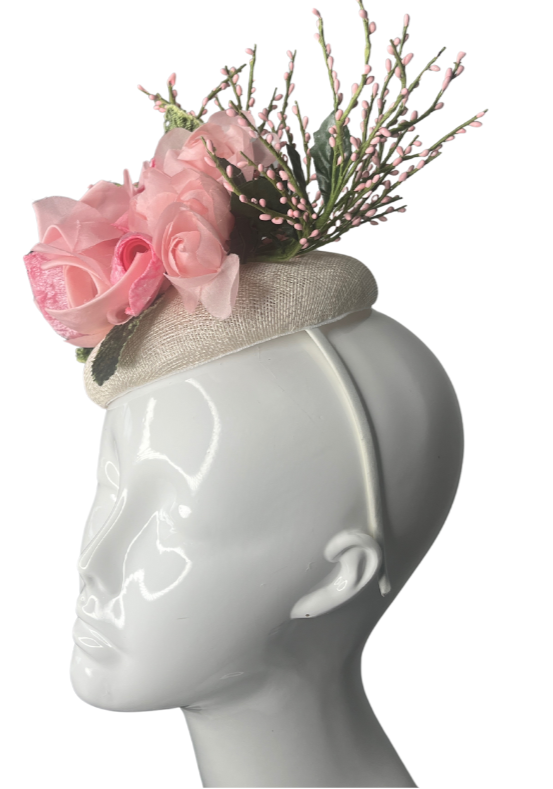 Blush Pink Floral Fascinator