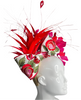 Rosette Royale Red Dark Pink and Gold Statement Fascinator