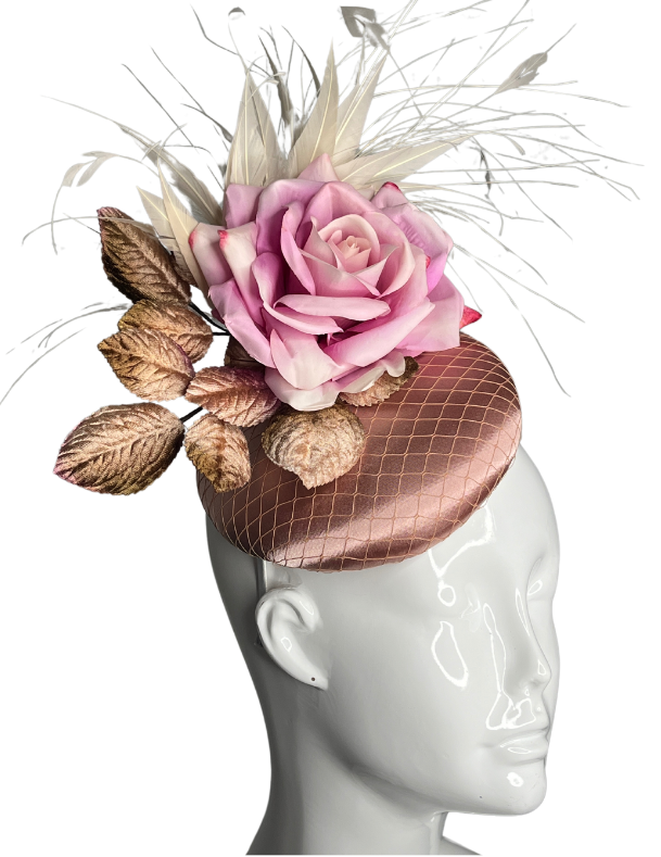 Rosé Blush Elegance Feather Fascinator