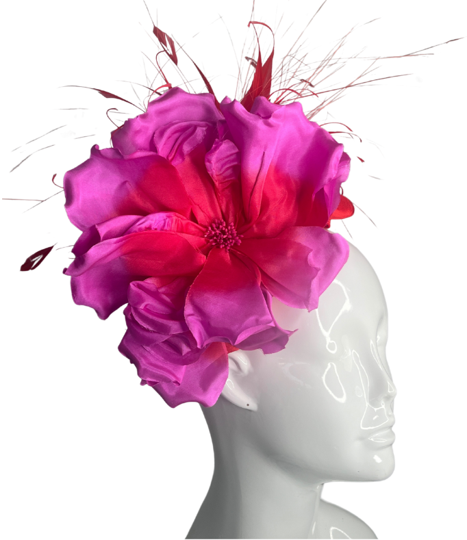 Flamingo Fling Red & Fuchsia Statement Fascinator