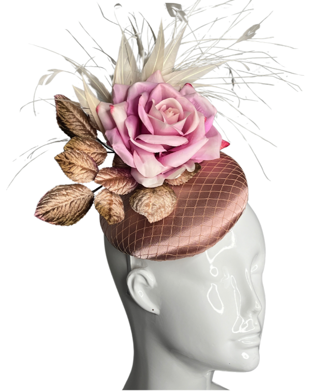 Rosé Blush Elegance Feather Fascinator