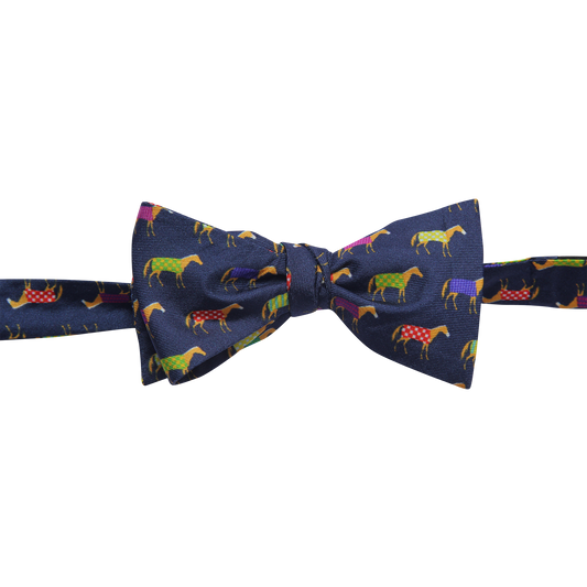 Derby Multi Color Horse Navy Bowtie