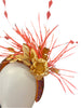 Handcrafted Coral and Brown Headband Fascinator