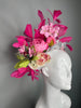 Pink Peony Paradise Statement Feather Fascinator Headband Derby Oaks