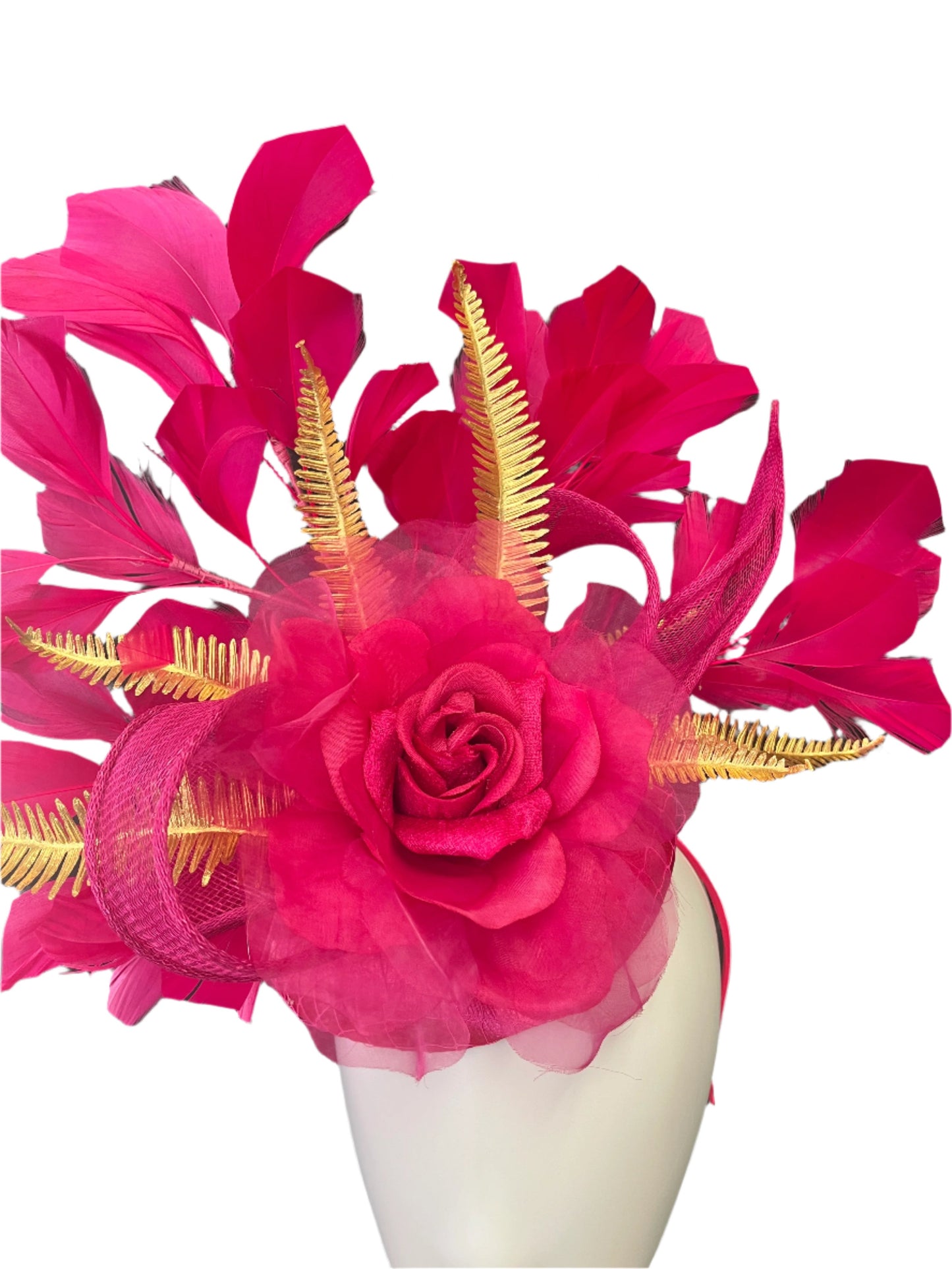 Hot Pink and Gold Fascinator Hat