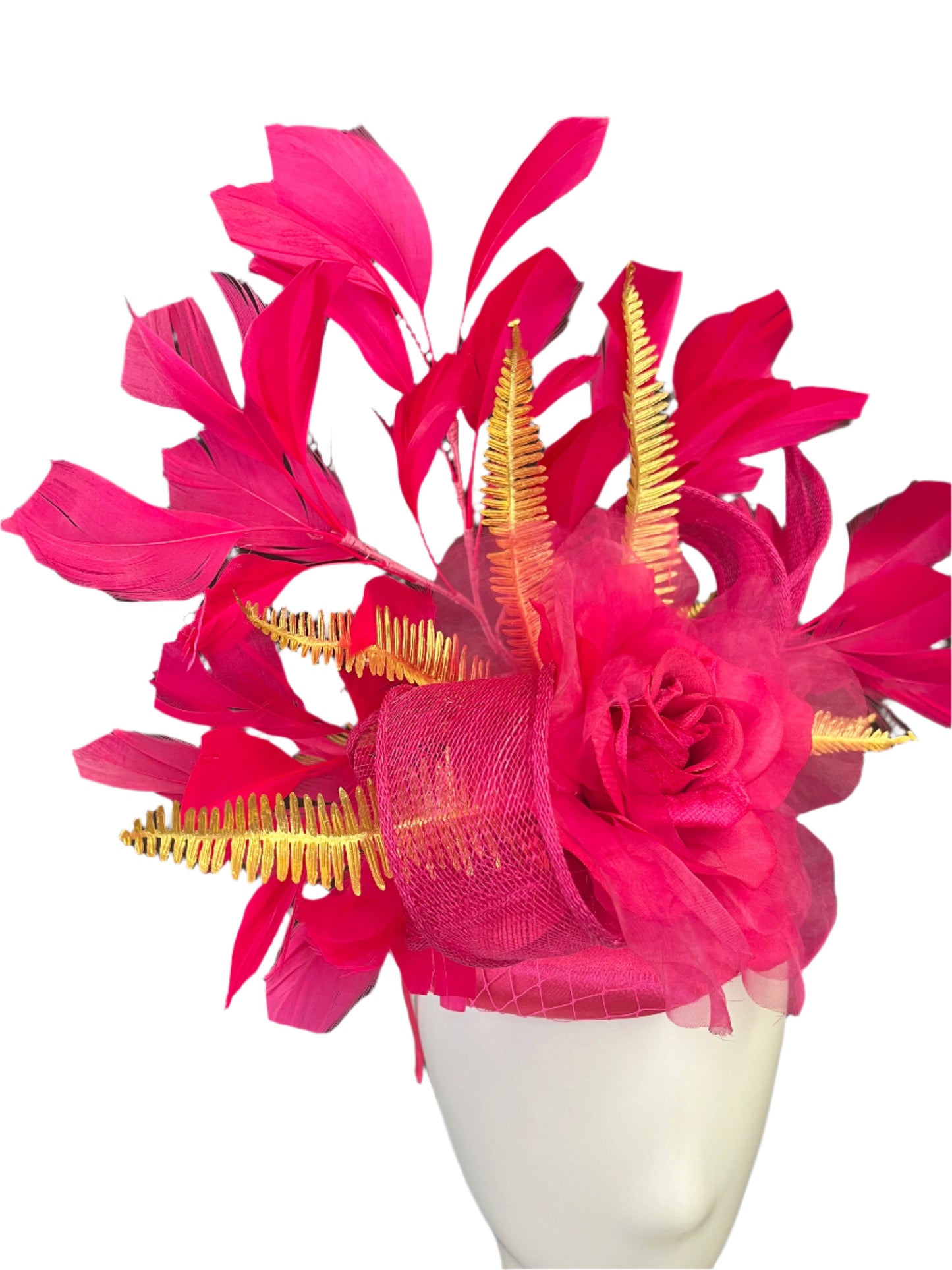 Hot Pink and Gold Fascinator Hat