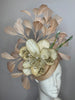 Apricot and Ivory with Gemstones Fascinator Hat
