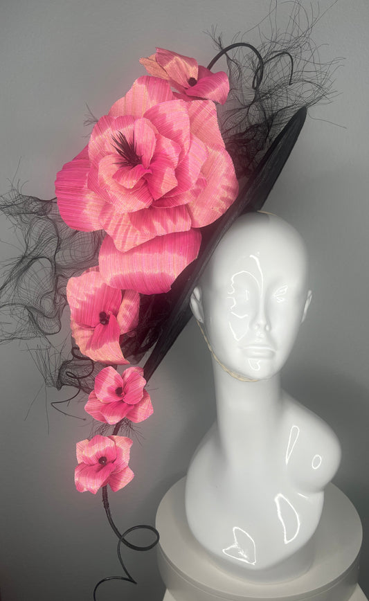 Audrey in Full Bloom — Hand-Dyed Silk Abaca Couture Hat