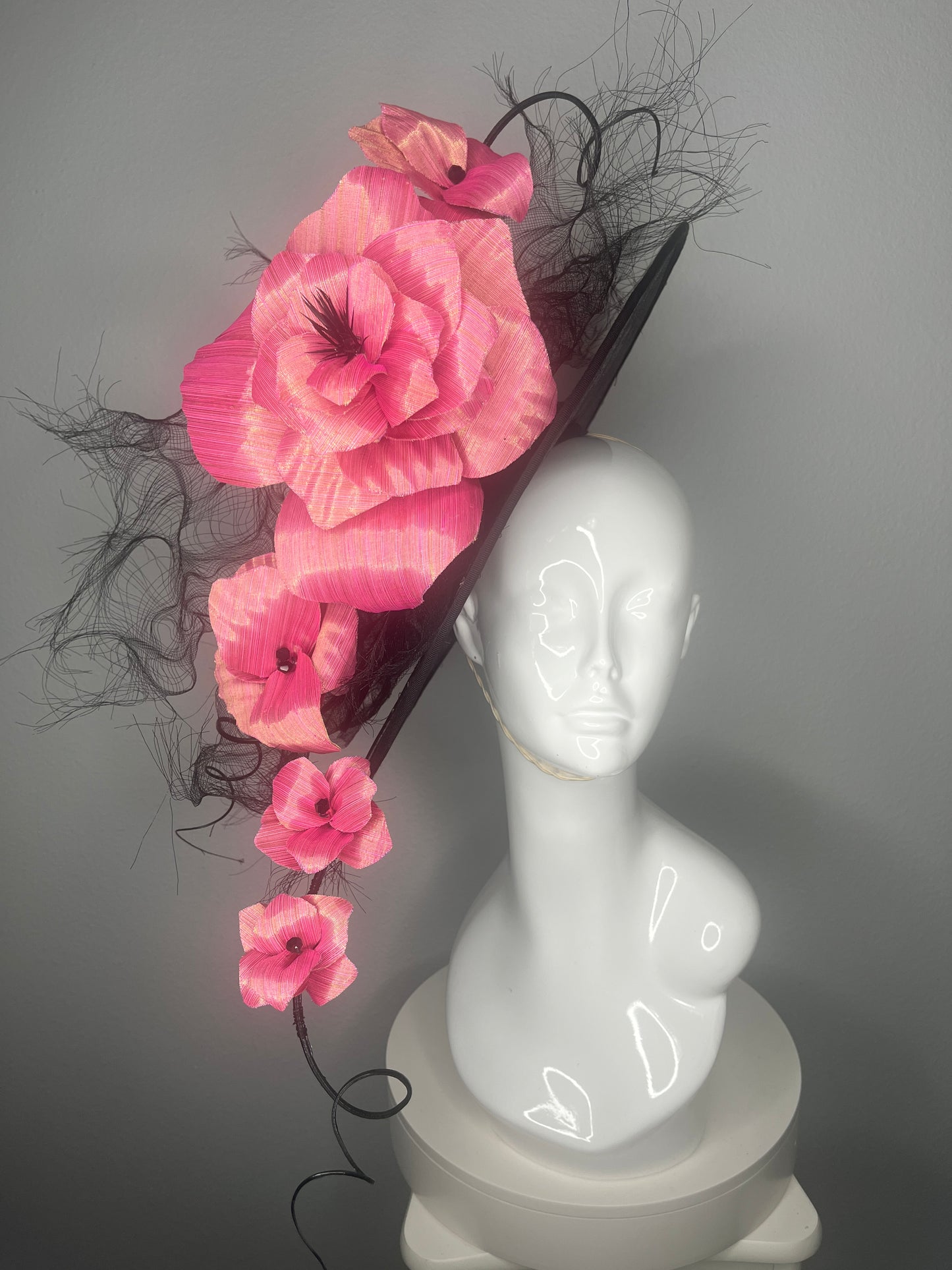 Audrey in Full Bloom — Hand-Dyed Silk Abaca Couture Hat