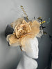 Champagne Showstopper Gold & Black Statement Fascinator