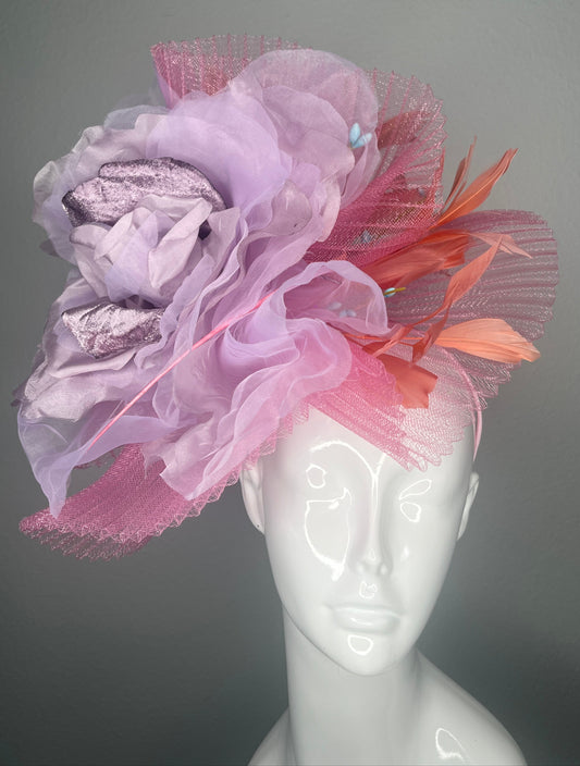 Petal Parade Lavender & Coral Statement Fascinator