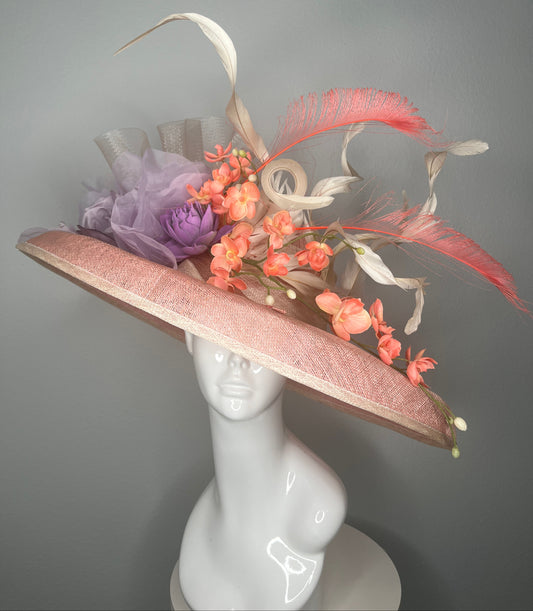Peach Orchid Whisper – Wide Brim Derby Hat