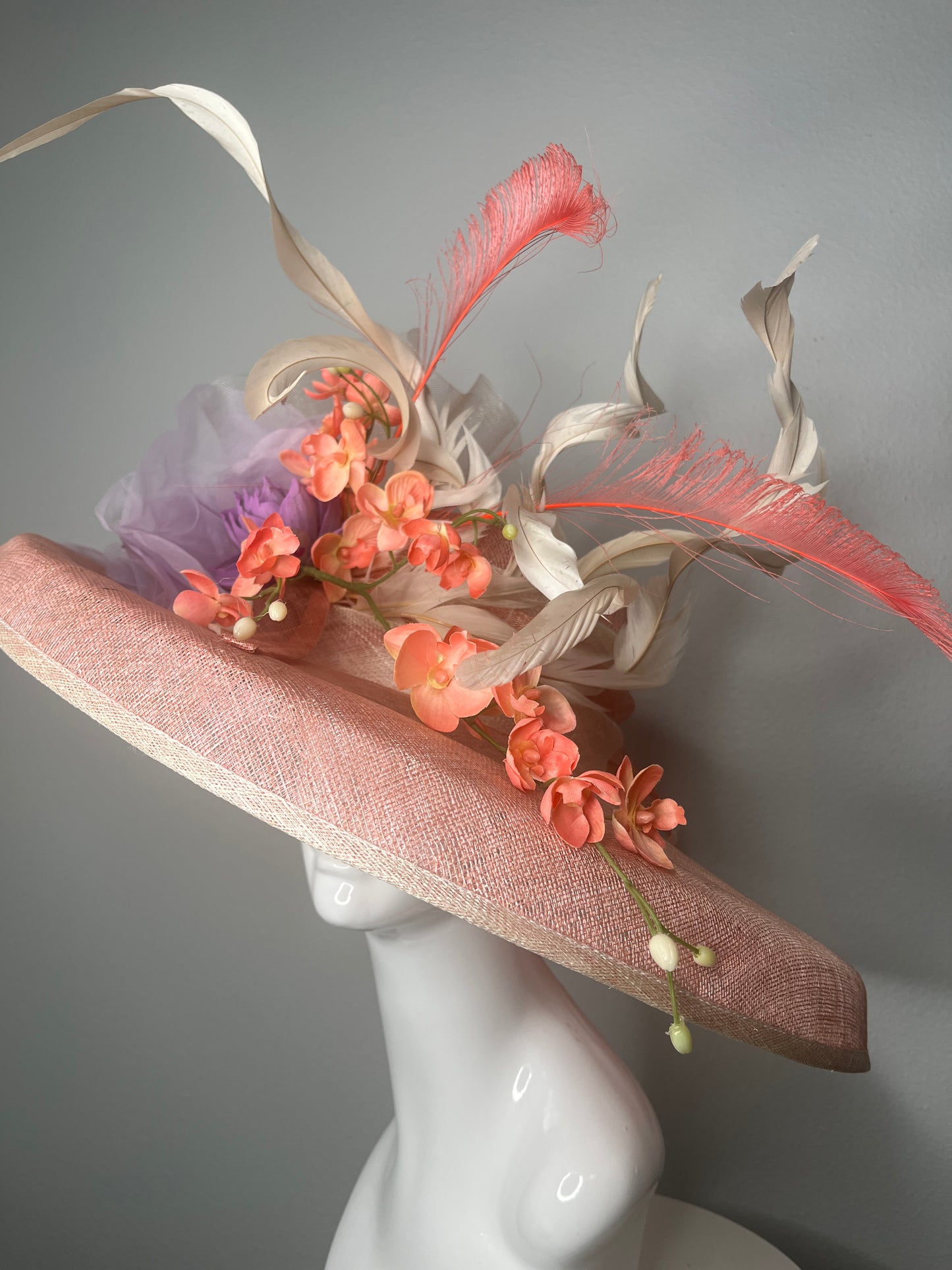 Peach Orchid Whisper – Wide Brim Derby Hat