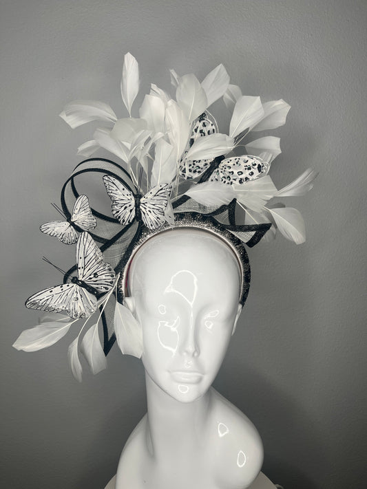 Noir Papillon Crown Fascinator Hat