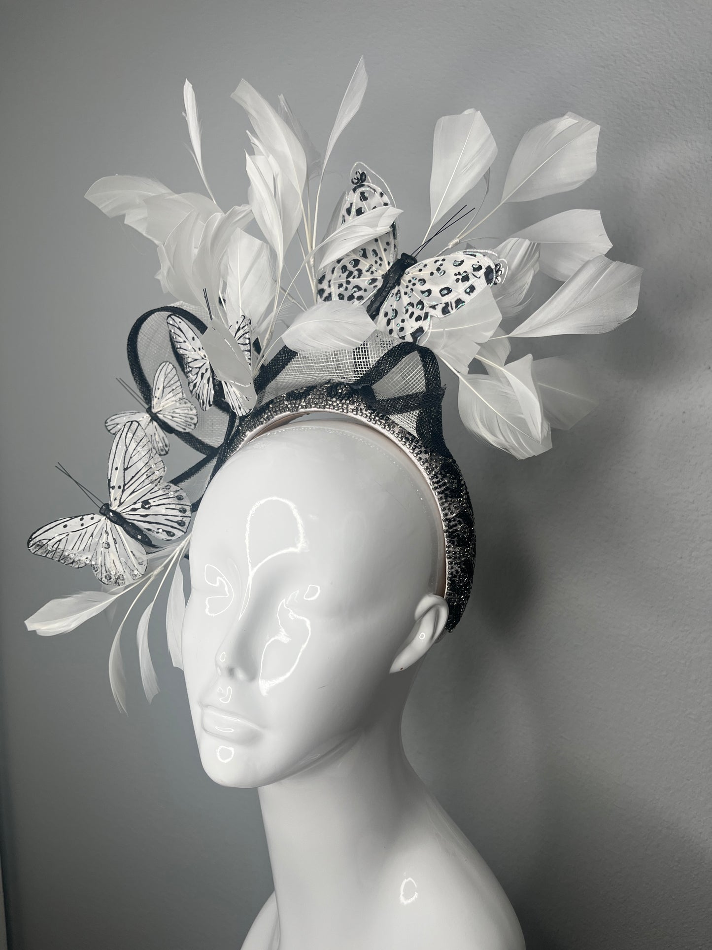Noir Papillon Crown Fascinator Hat