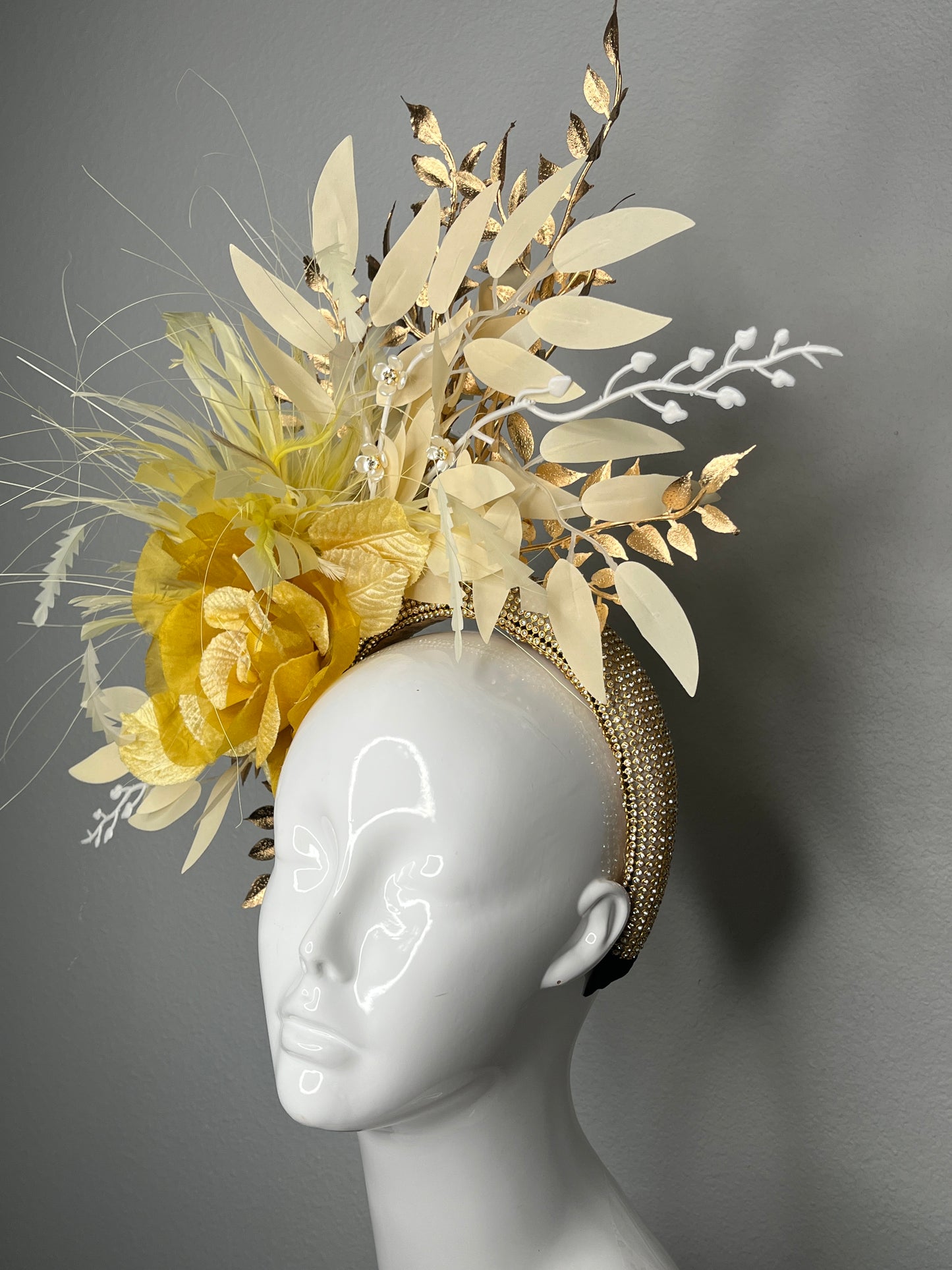 Golden Bloom Fascinator Hat