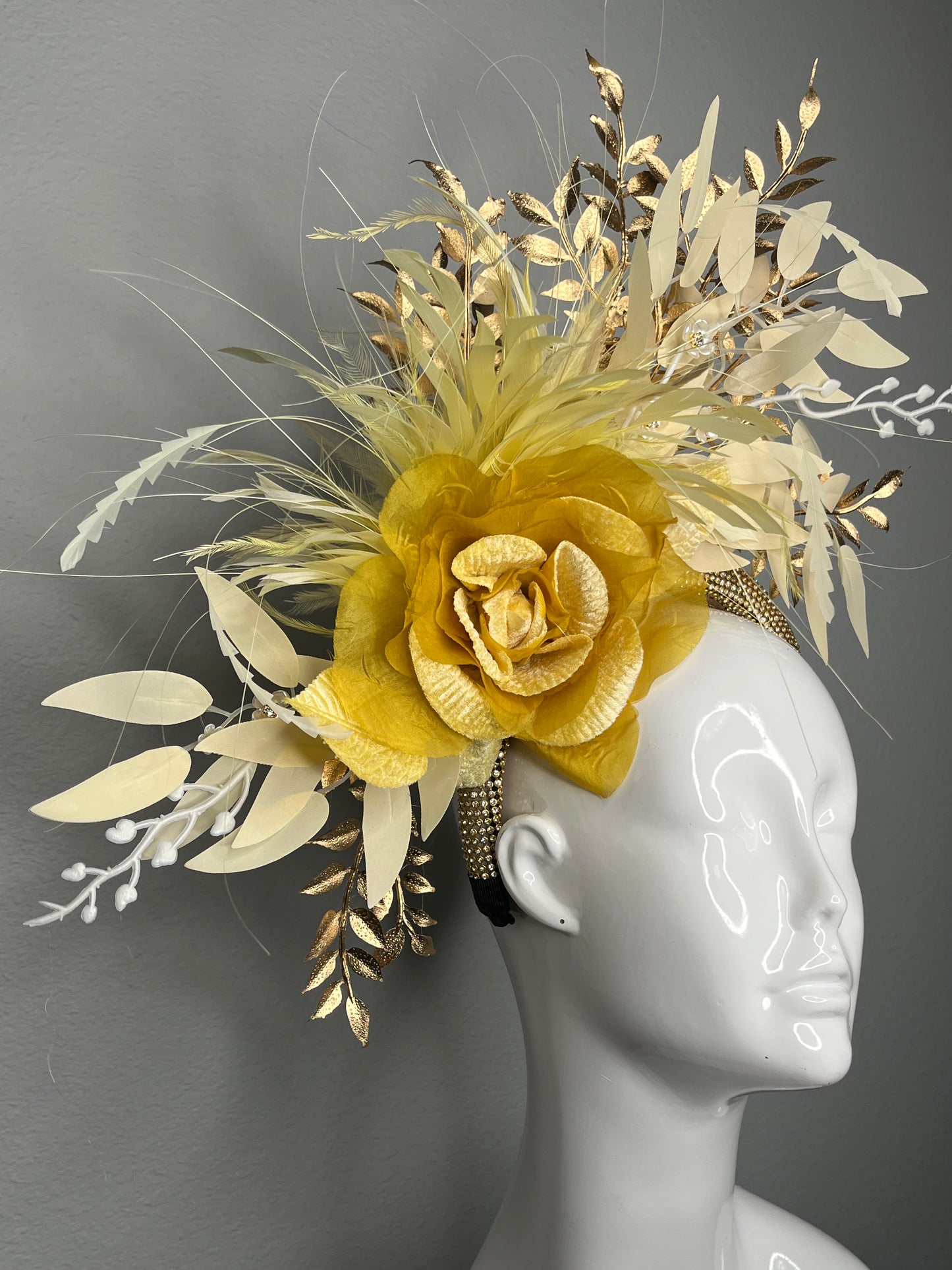 Golden Bloom Fascinator Hat