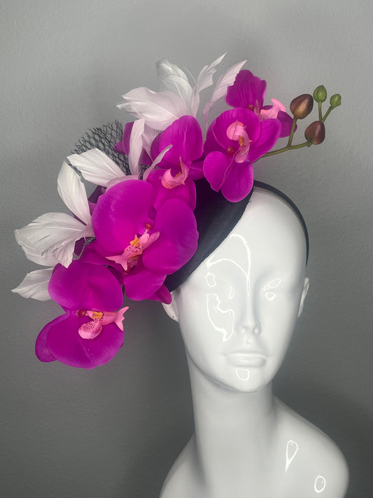 Botanical Brilliance Orchid Fascinator Hat