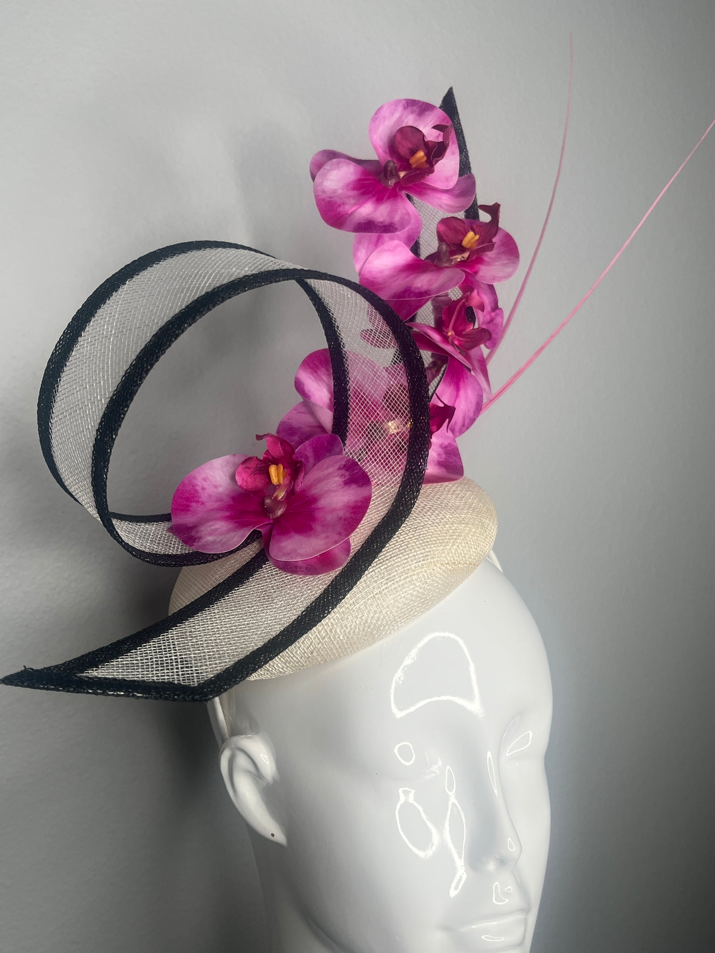 Curves & Fuchsia Orchids Fascinator Hat