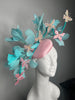 Pink Sky Parade Pink and Turquoise Fascinator Hat