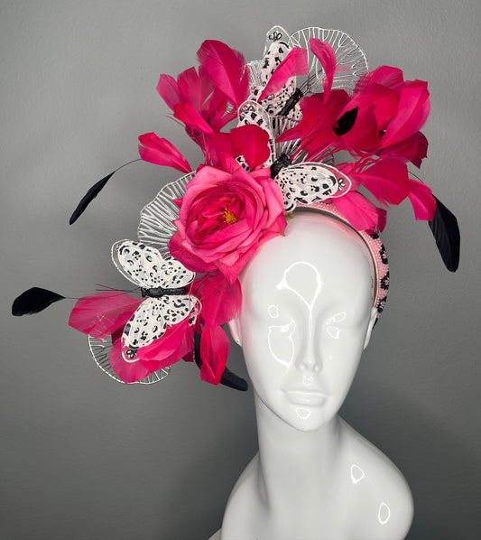 Hot Pink Safari Fascinator Hat