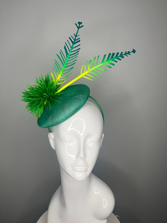 Verdant Bloom Green Ombre Fascinator Hat