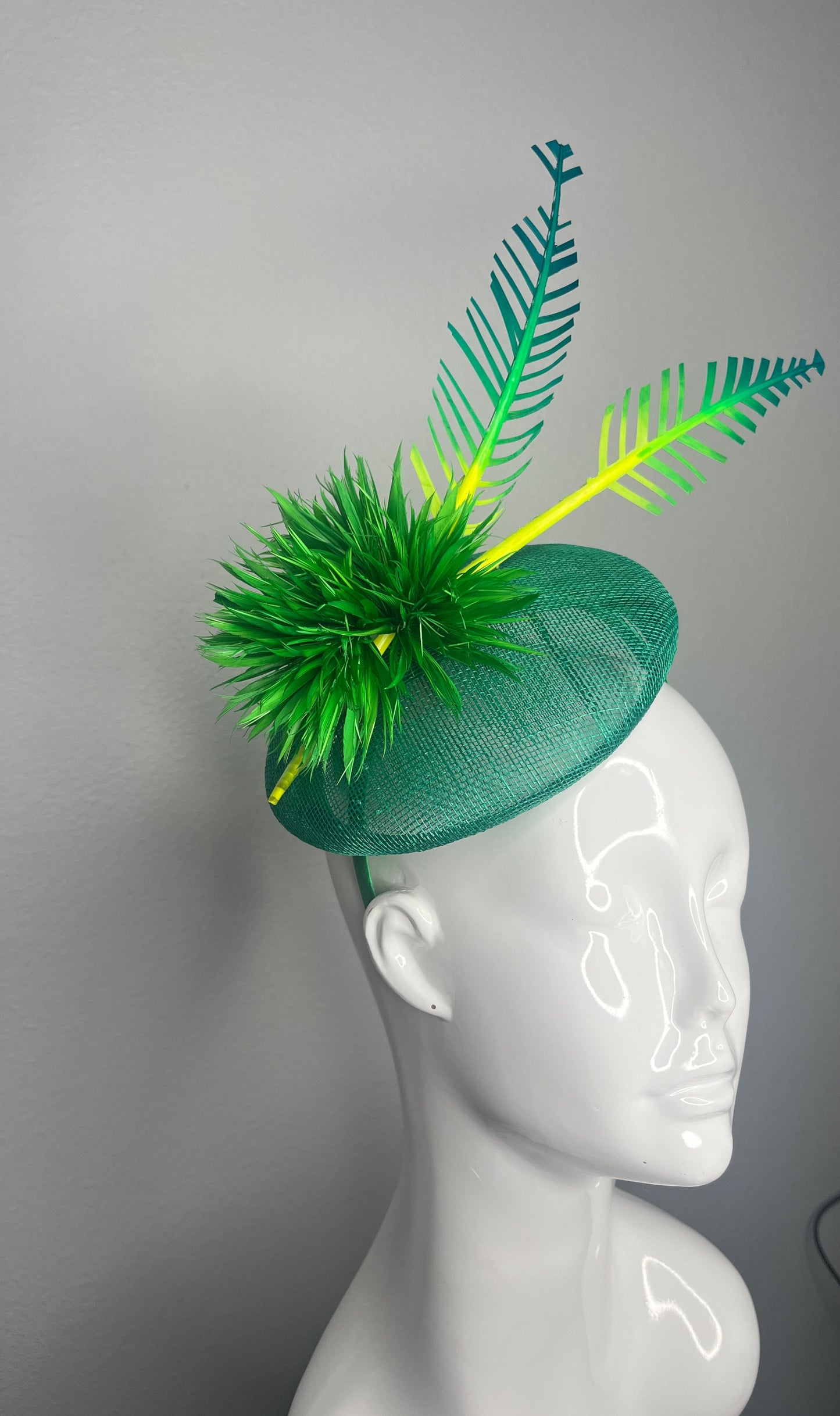 Verdant Bloom Green Ombre Fascinator Hat