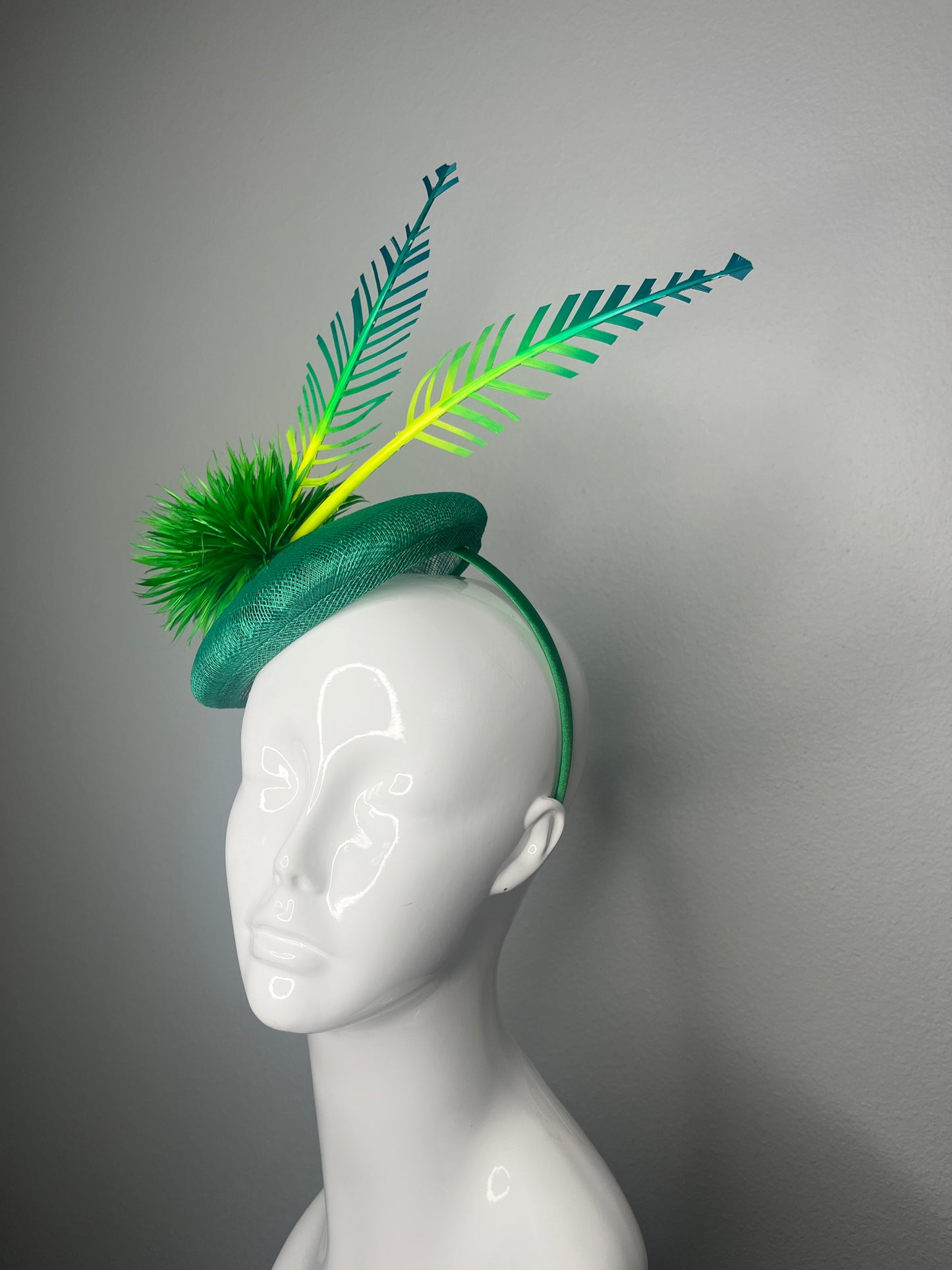 Verdant Bloom Green Ombre Fascinator Hat