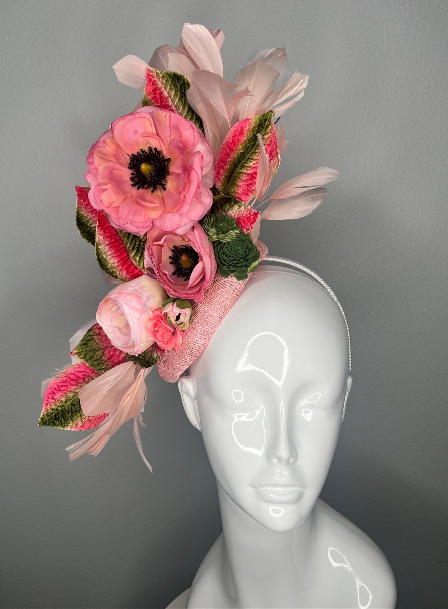Flora Rouge Pink Floral Fascinator Hat