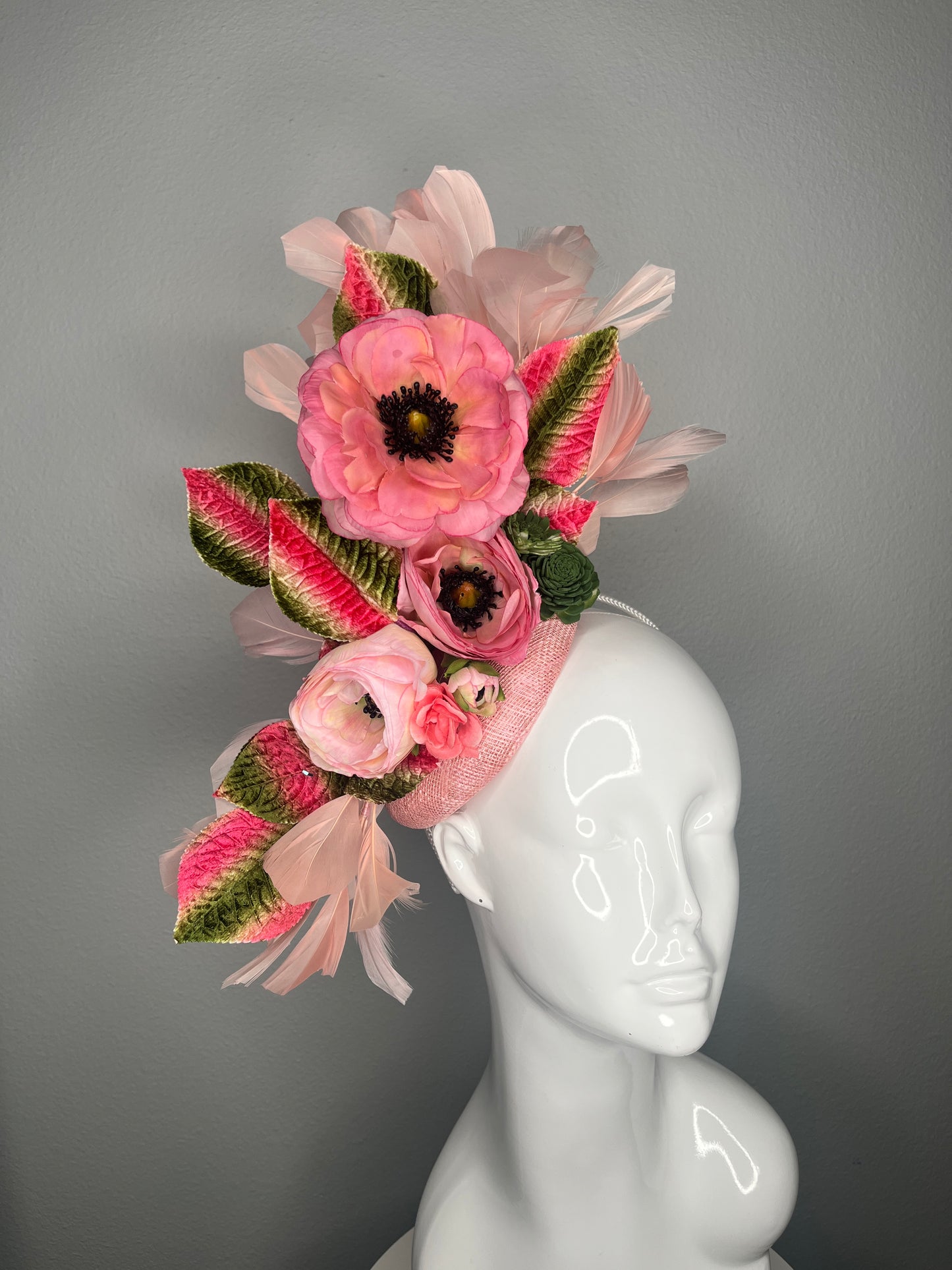 Flora Rouge Pink Floral Fascinator Hat