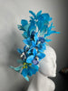 Blue Lagoon Whisper Blue and Turquoise Orchid Fascinator Hat