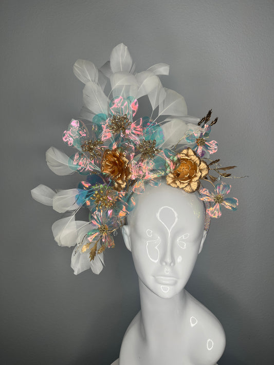 Aurora Garden Fascinator iridescent Feather Fascinator Hat