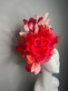 Flaming Rose Red Feather Fantasy Fascinator Hat