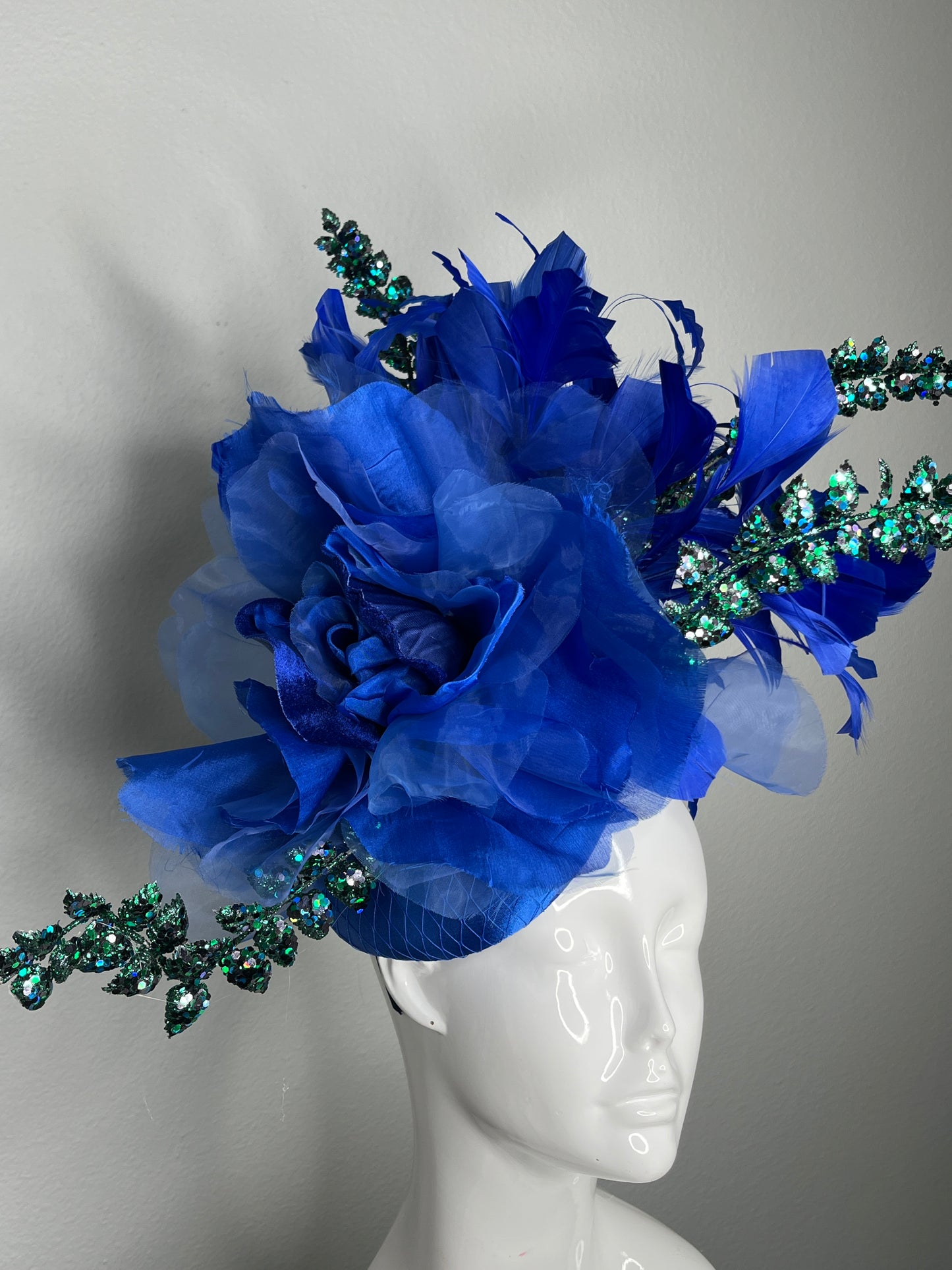 Electric Sapphire Showstopper Feather Fascinator