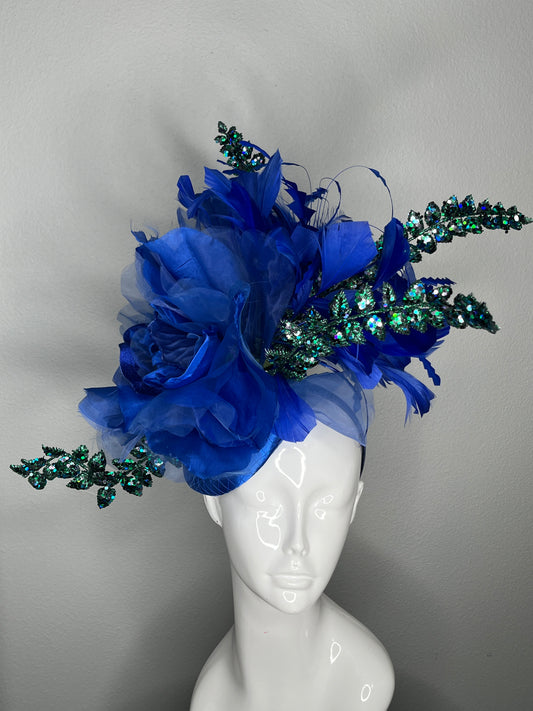 Electric Sapphire Showstopper Feather Fascinator
