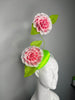 Blushing Pink and Green Camellia and Leaf Twist Fascinator