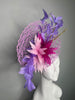 Plum, Lavender, Pink Feather Stardust Fascinator Hat