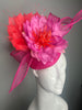 Fuchsia Lotus Bloom Fascinator Hat