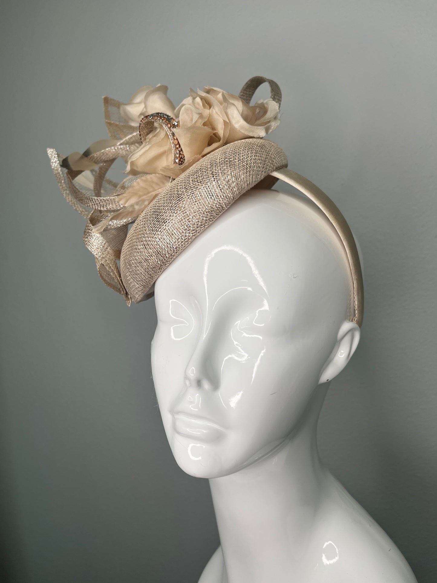 Champagne Whispers Sinamay Fascinator Hat
