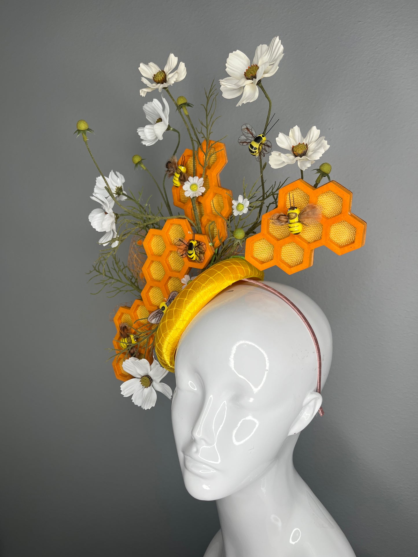 Golden Honey and Bee Garden Nature Fascinator