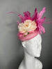 Blush Garden Elegance Fascinator | Soft Pink and Ivory Floral Derby Hat | Kentucky Derby Kentucky Oaks Romantic Feather Cocktail Headpiece